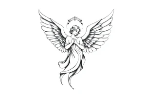 Angel in heaven memorial tattoo tattoo idea