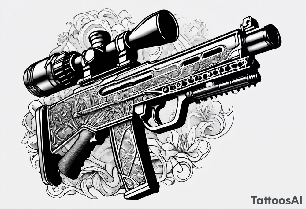 machine gun tattoo idea