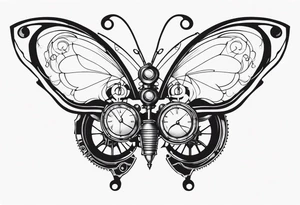 Steampunk-inspired butterfly tattoo idea