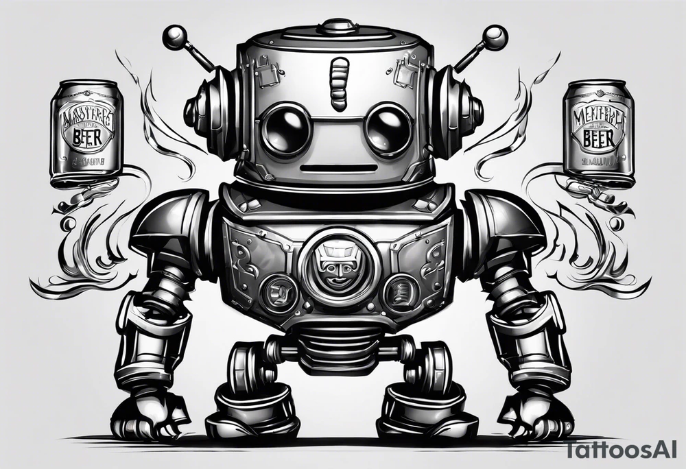 Physically, Bender is a shiny, metal robot with a prominent beer belly, two antenna-like protrusions on his head, and a distinctive square jaw. He has a compartment in his chest which he uses to store various items, often stolen. tattoo idea