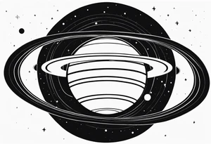 Saturn with the rings made of infinity symbols tattoo idea