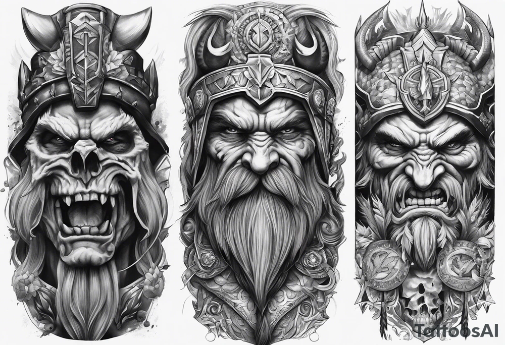 Brutal sleeve tattoo warhammer tattoo idea