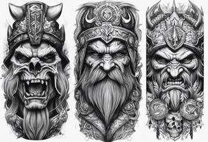 Brutal sleeve tattoo warhammer tattoo idea