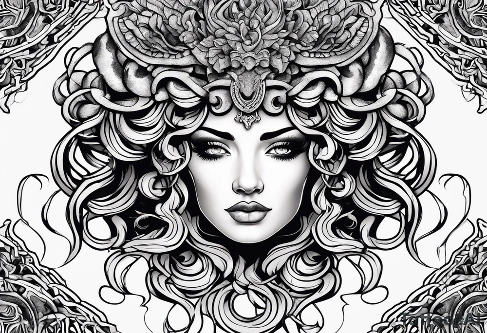 Gruselige und Düstere Medusa tattoo idea