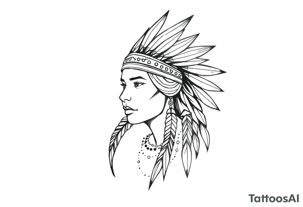 Native American female tattoo idea