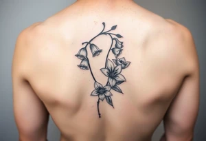 Lilly if the valley and larkspur intertwined tattoo idea