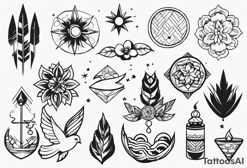 Tattoo flash sheet tattoo idea
