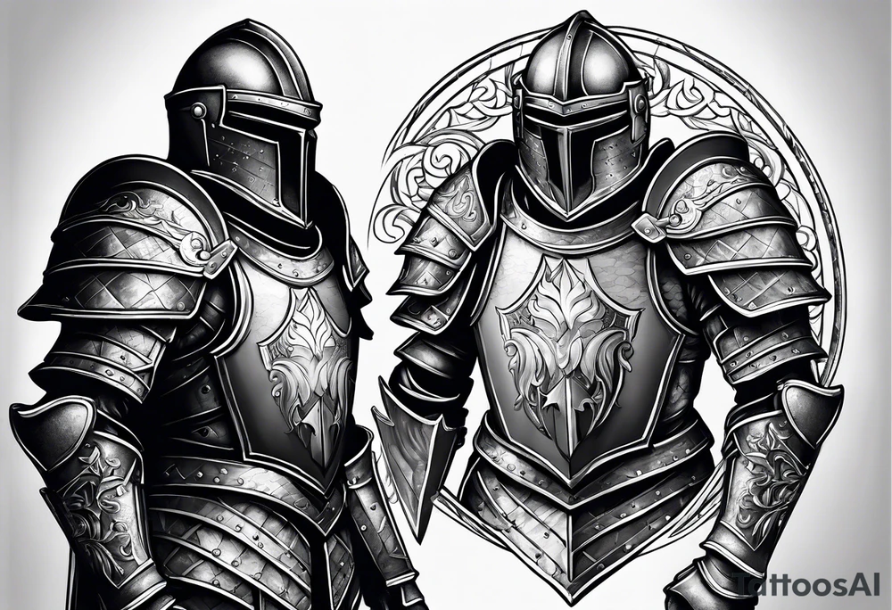 knight in heavy armor tattoo idea
