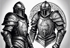 knight in heavy armor tattoo idea