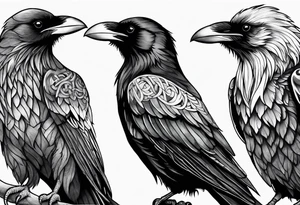 3 ravens made of Celtics knots tattoo idea