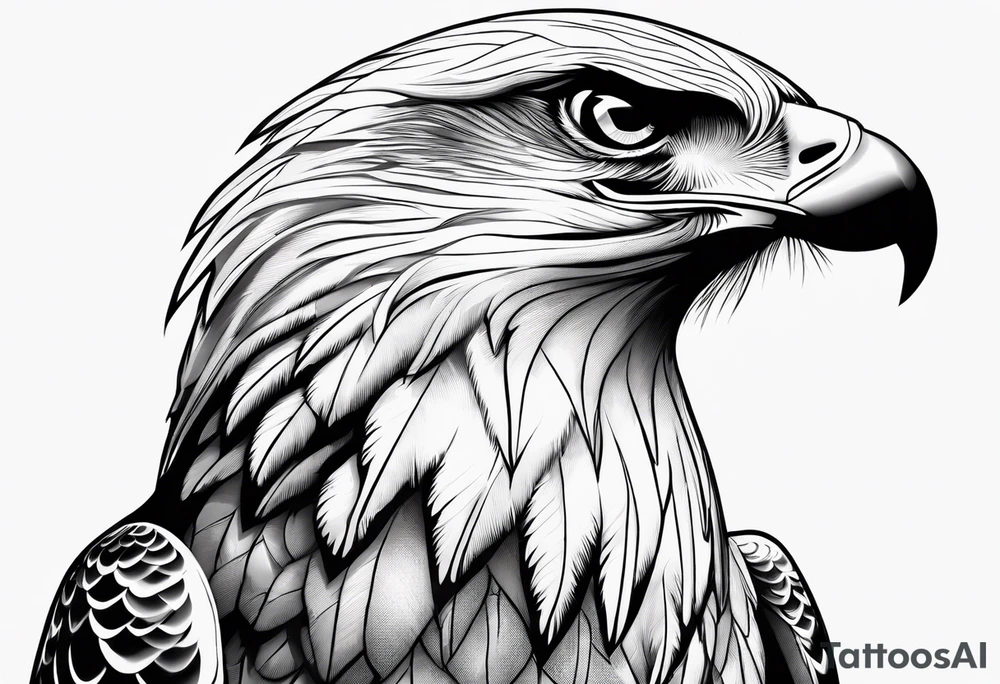 hawk on hand detailed to fit the whole thing tattoo idea