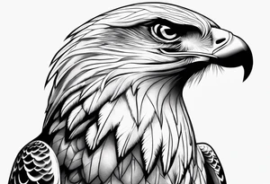 hawk on hand detailed to fit the whole thing tattoo idea