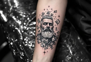 Barber 💈 with raining money tattoo idea