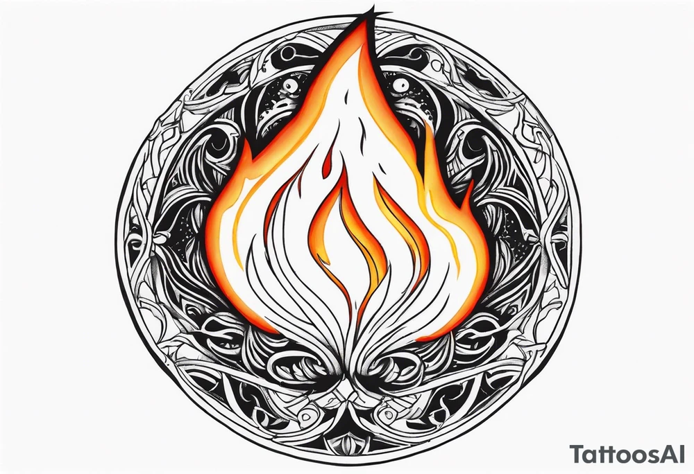 disc on fire tattoo idea