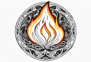 disc on fire tattoo idea