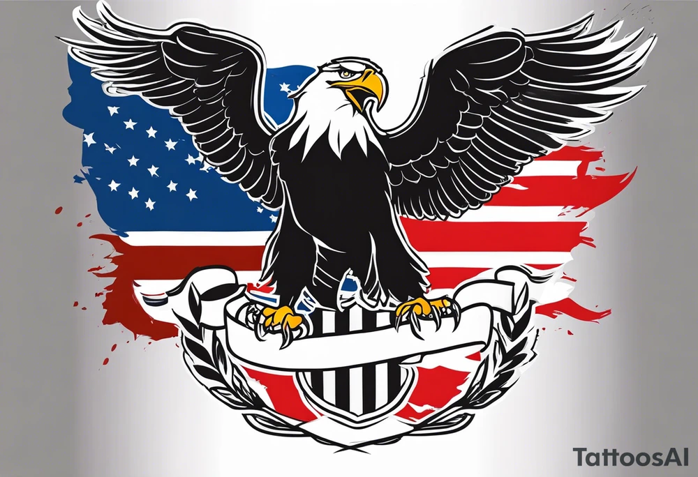 American Flag, German Flag, American Eagle, German eagle, Fighting tattoo idea