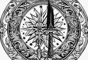 knife in arm tattoo idea