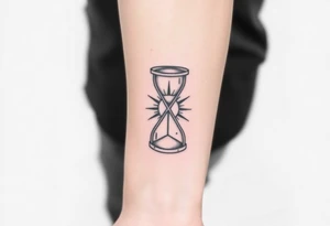 live with what you have and enjoy it to the fullest, hourglass, sun shines down tattoo idea