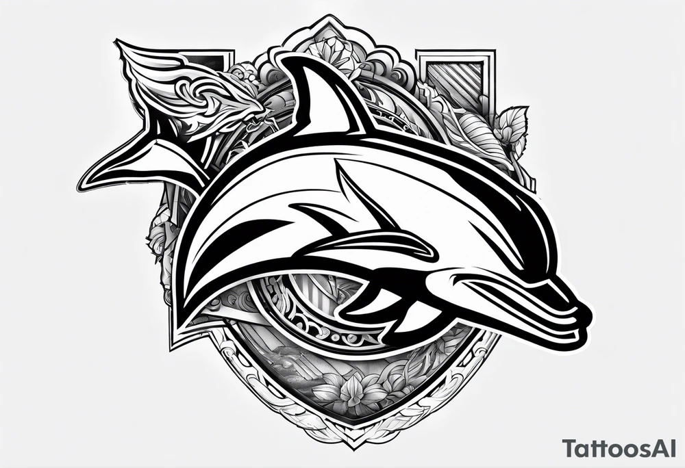 Cool miami dolphins sports tattoo idea
