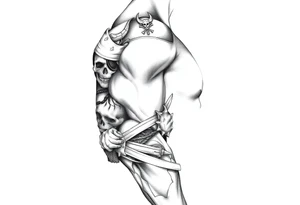 pirate theme sleeve tattoo idea