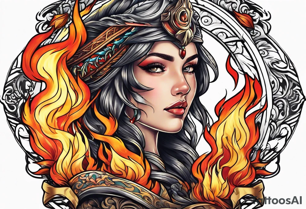 ground on fire tattoo idea
