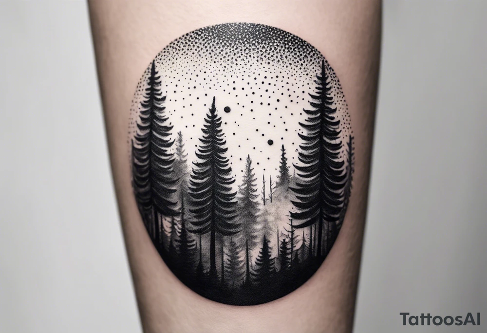 forest, abstract, on hand, no people tattoo idea