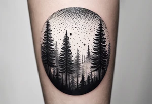 forest, abstract, on hand, no people tattoo idea