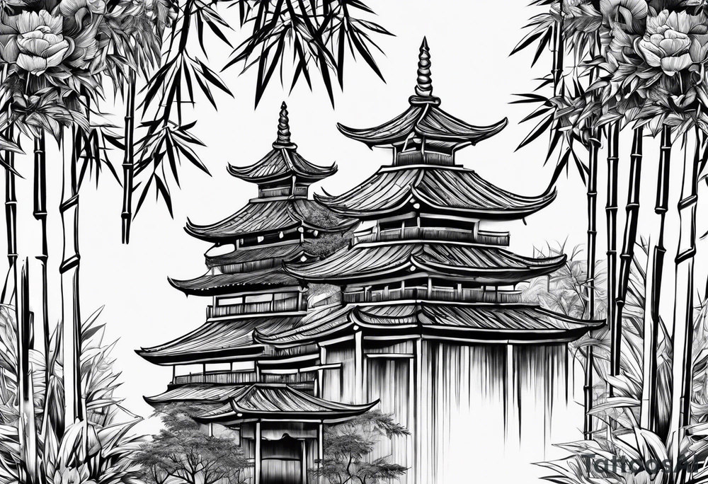 bamboo shoots without flowers or people tattoo idea