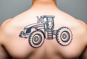 feminine tractor fine line tattoo idea