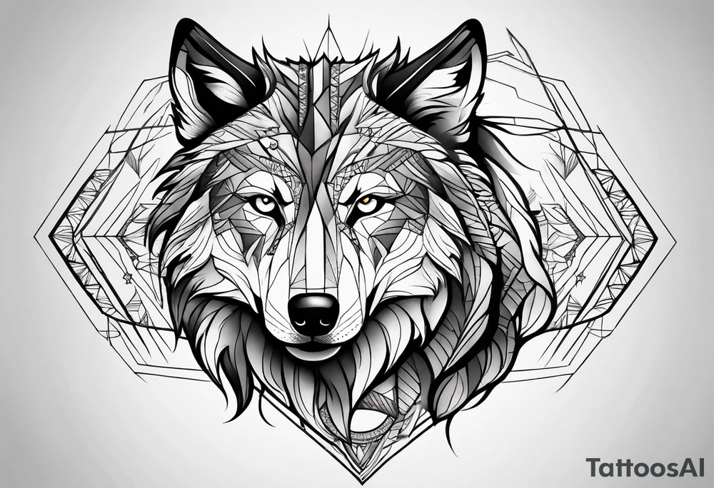 head of a wolf tattoo idea