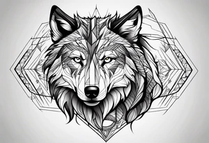 head of a wolf tattoo idea