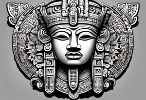 Glyph Mayan sculpture tattoo idea