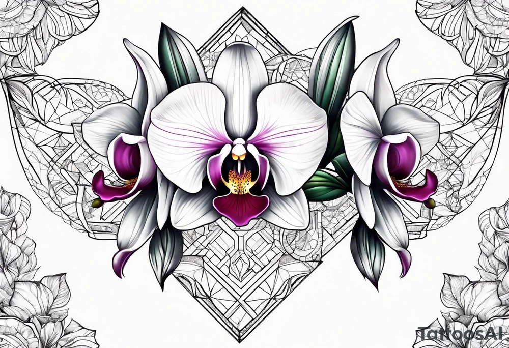 Orquídea com borboleta tattoo idea