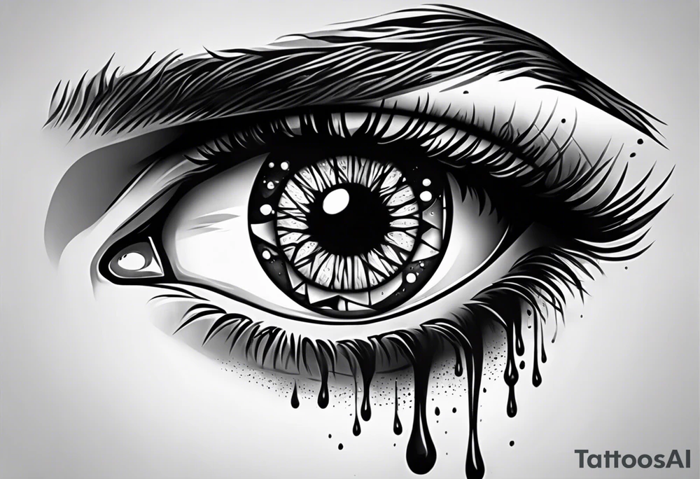 a crying eye tattoo idea