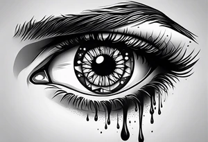 a crying eye tattoo idea