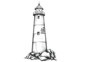Lighthouse with coat of arms incorporated into the light tattoo idea