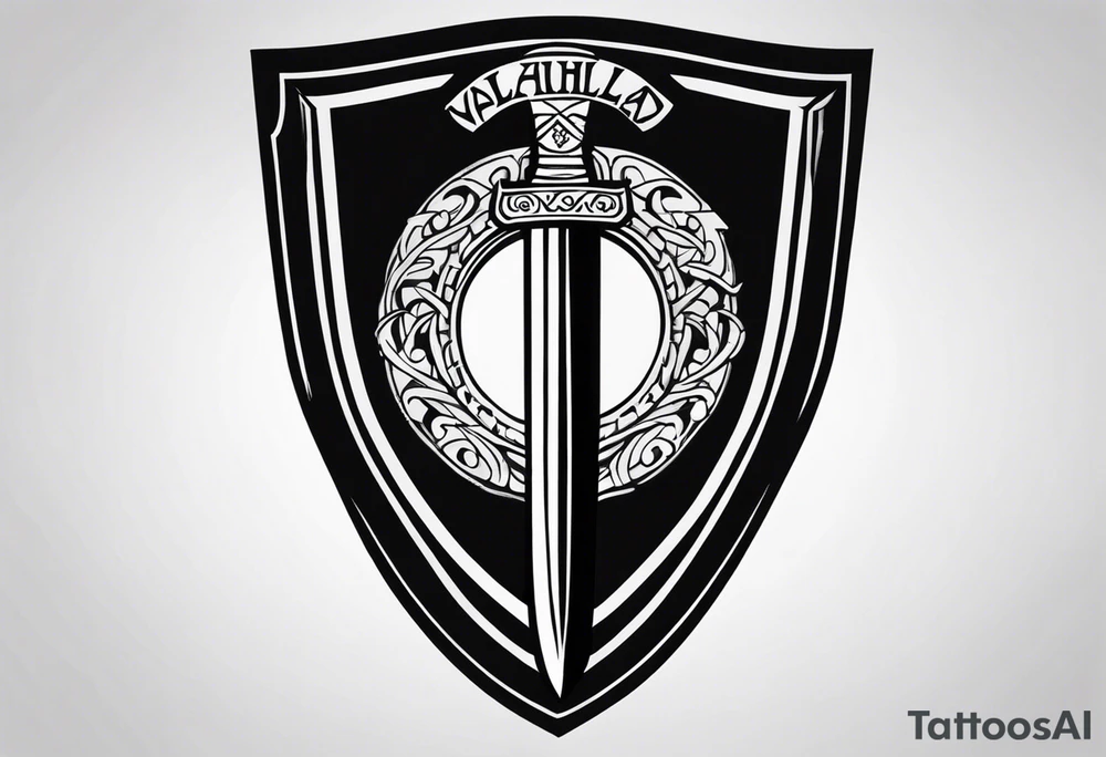 Valhalla shield sword tattoo idea