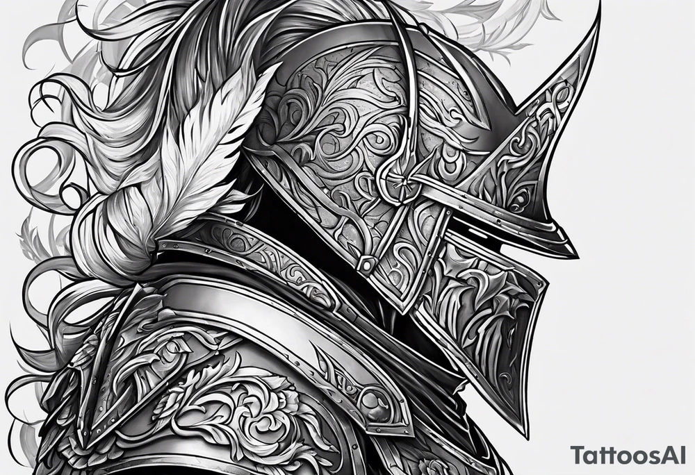 knight heavy armor surrounded tattoo idea