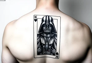 king of hearts card with army star Darth Vader tattoo idea