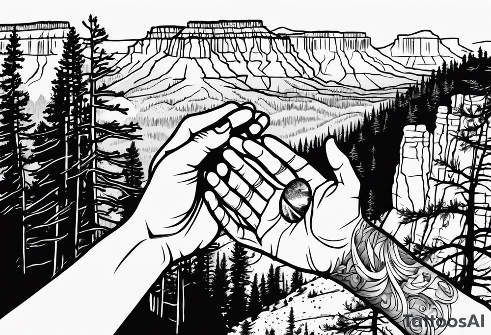 Bryce canyon national park,  man and woman holding hands tattoo idea