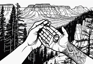 Bryce canyon national park,  man and woman holding hands tattoo idea