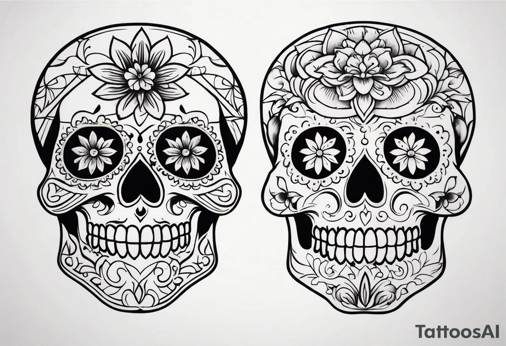 Day of dead skull tattoo idea