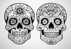 Day of dead skull tattoo idea