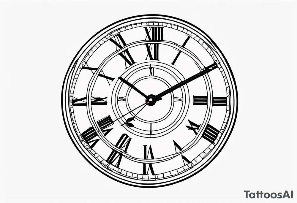 Clock face with date tattoo idea