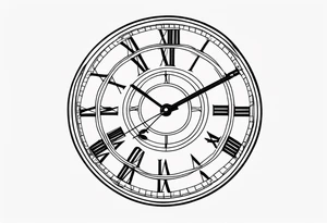 Clock face with date tattoo idea