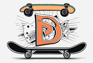 Something with a skateboard and the letters I and D tattoo idea