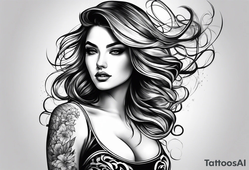 Girl twirling tattoo idea