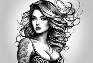 Girl twirling tattoo idea