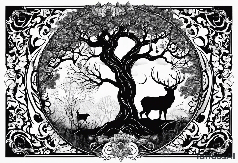 Bäume silhouette tattoo idea