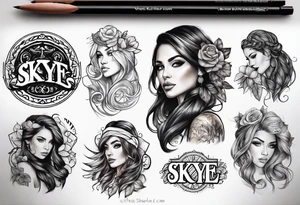 Skye name fonts tattoo idea